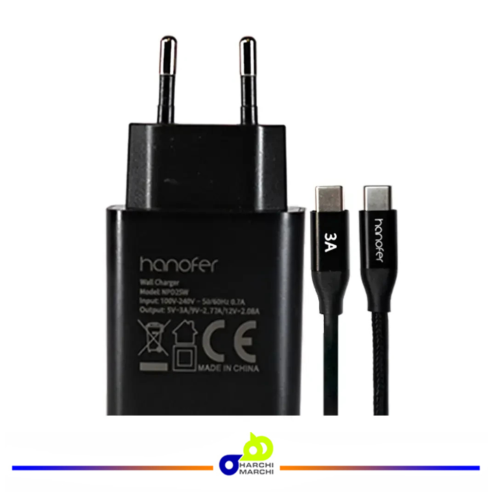 شارژر دیواری هانوفر مدل NPD25w توان 25 وات همراه کابل شارژر دیواری هانوفر مدل NPD25w توان 25 وات همراه کابل