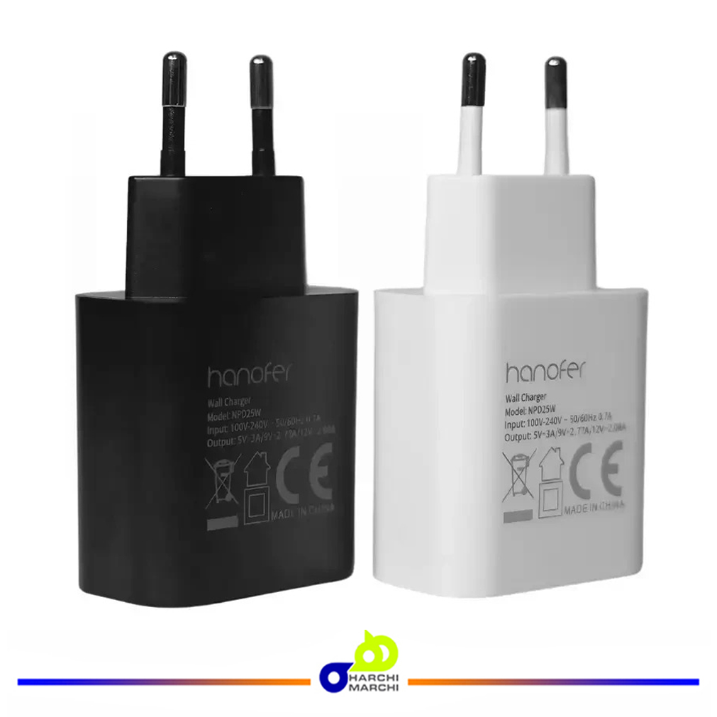 شارژر دیواری تایپ سی هانوفر 25 وات مدل NPD25w