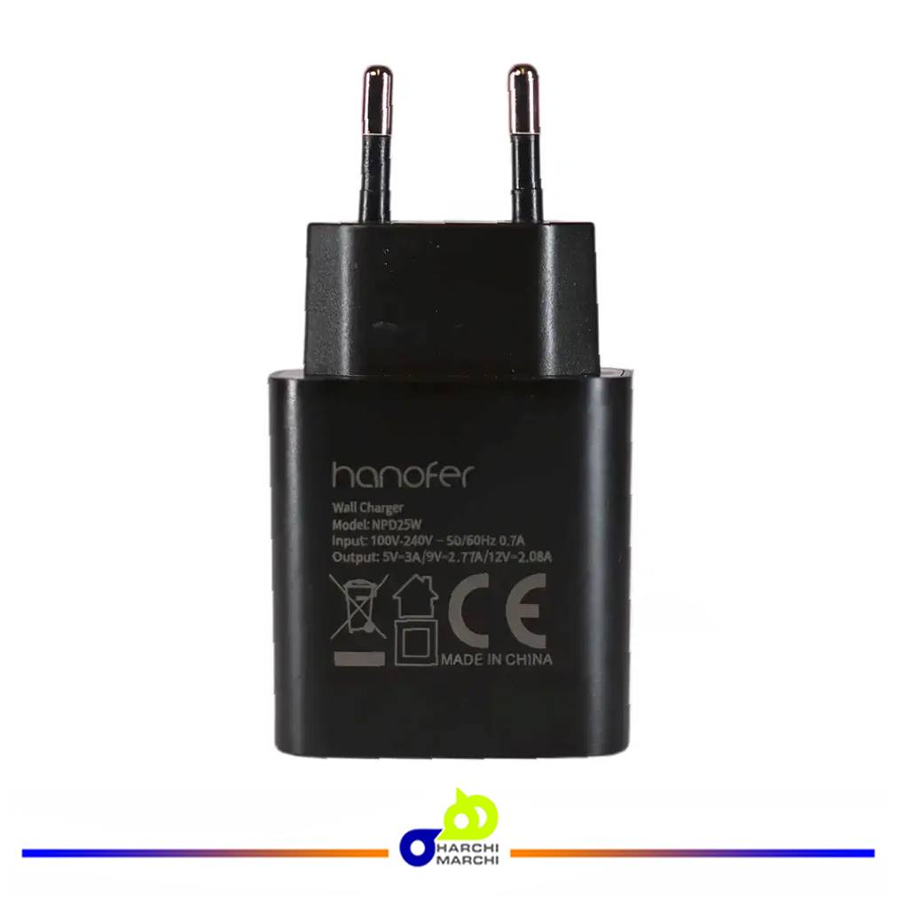 شارژر دیواری تایپ سی هانوفر 25 وات مدل NPD25w